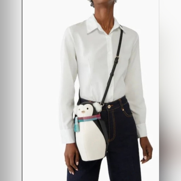 Kate Spade NWT Morty Penguin Crossbody Leather Bag - Picture 3 of 5